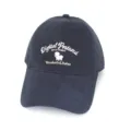 Close-up of navy blue baseball cap with cute cartoon sheep and text embroidery - Adult Size / Sheep Pattern / 56-60cm / Navy Blue
