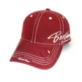 Vintage side letter embroidered baseball cap for women, stylish outdoor sun hat. - B Wine Red