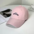 Detailed view of pink quick-dry baseball cap with stylish Paris Awesome embroidery - Paris Awesome Style / Adult 55-58cm / Pink