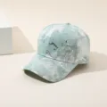 Casquette de baseball tendance tie and dye printemps ete avec details metalliques. - Adulte 55-58cm / Vert Graffiti