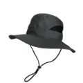 Vue détaillée d'un chapeau de soleil gris foncé avec des évents en maille respirante - Adulte 55-58cm / Gris foncé