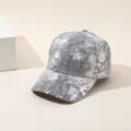 Détail de casquette de baseball tie-dye grise, chapeau de soleil d'été décontracté. - Adulte 55-58cm / Gris Graffiti