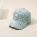 Chapeau de baseball tendance en sequins vert menthe, casquette décontractée d'été. - Adulte 55-58cm / Vert Pailleté