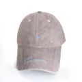 Casquette de baseball en coton lavé vintage avec broderie bleue, chapeau unisexe décontracté. - Adulte 56-60cm / Style bye / Rose