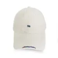 Detailed view of beige casual baseball cap featuring stylish embroidered NB and lettering design. - Adult 56-60cm / nb Beige