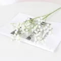 Kunstmatige witte gipskruid bloemen zachte rubberen touch neptros voor huisdecoratie bruiloft - Wit