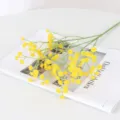 Gele kunstmatige gipskruid bloemen, 108-hoofd zacht rubber nepplant boeket voor huisdecoratie. - Geel