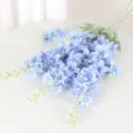 Blue artificial delphinium flower bouquet for home wedding decoration and photography props. - Blue