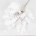 White artificial fern leaves branch wedding party floral decor stage background props foliage - White