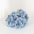 Elegante künstliche Hortensie mit 5 Köpfen in Hellblau für Hochzeitsdeko - Dunstig Blau Ohne Blätter