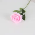 Single stem artificial silk rose flower in pink for home and wedding decoration - Pink