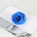Bleue artificielle tête de rose fleur en soie pour mariage fête DIY décoration artisanat. - Bleu