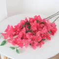 Deep pink artificial bougainvillea flower branch for indoor home and wedding decorations - 24-Flower Style / Rose Red