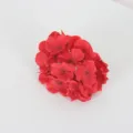 Vibrant red artificial hydrangea flower head ideal for wedding and party decorations - Dark Red