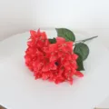 Artificial 5-fork bougainvillea red flowers for home decor, hotel and garden landscape. - Red