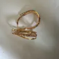 French style vintage gold plated hoop earrings with elegant champagne crystals inlay - Champagne Rhinestone Hoop Style (E2702 Gold Champagne)