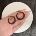 Boucles d'oreilles créoles léopard tendance avec une texture floquée très unique - Créoles Floues Motif Léopard Vintage Automne Hiver (E5016) / Rond 3cm