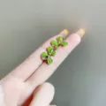 Elegant green enamel bow stud earrings with gold-tone finish for women's daily wear - Enamel Bow Knot Style (E2738 Light Green) / Light Green