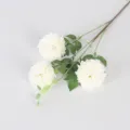Premium 3-head artificial peony flower branch for home wedding party floral arrangement. - White