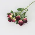 7 Hoofden Vintage Kunstmatige Rozen Boeket Bordeau Thuis Huwelijk Decor Zijde Bloemen - Rood