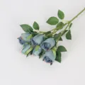 7 hoofden vintage blauwe kunstmatige rozen bos nep bloemen bruiloft feest decor. - Blauw