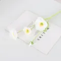 Elegant flocked artificial poppy flower branch for home decor, wedding and party decor. - White