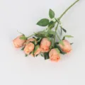 Kunstmatige 7-hoofd vintage rozen boeket neppe bloemen voor thuis huwelijk decoratie arrangement - Bruin