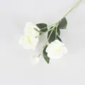 Elegant white artificial Lisianthus silk flower with four heads for minimalist home decor - White