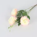 Finto fiore di peonia marocchina artificiale 3 teste seta per decorazione casa festa nozze - rosa champagne