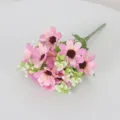 12-head artificial pink daisy flower bouquet for home garden and shop window decoration. - Deep Pink