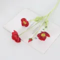 Artificial velvet poppy flower bouquet for home wedding decoration fake floral arrangements - Red