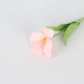 Single stem soft pink PU artificial tulip with realistic texture for home decor - Pink