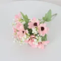 12-head artificial daisy bouquet pink fake flowers for home garden wedding decor - Light Pink