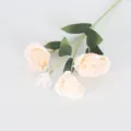 Elegant artificial Lisianthus flower stem with four cream heads for Nordic home decor - Champagne