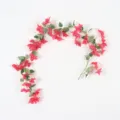 Artificial bougainvillea hanging vine flower for balcony garden wall decoration display SKU - 102-Flower Soft Vine in Rose Red