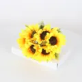 Bouquet de 6 tournesols artificiels jaune vif pour décoration de table et de jardin - Jaune