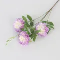 Peonia Marocchina Artificiale 3 Teste Fiore Finto Viola Bianco Decorazione Casa - Viola chiaro