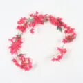 Artificial bougainvillea hanging vine fake flower for home garden room wall decor - 162 Flowers Stiff Stem - Rose Red