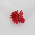 Mini red artificial hydrangea flower heads for DIY crafts, hair clips and handmade accessories. - Red