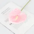 Artificial pink anthurium flower soft rubber simulation plant for home decor wedding floral. - Pink