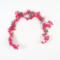 Artificial bougainvillea hanging vine fake flowers for home balcony garden decor. - 162 Flowers Stiff Stem - Purplish Red