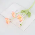 Flocked artificial poppy flower bouquet pink fake flowers for wedding home decor 1pc - Salmon