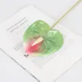 3D printed soft rubber artificial anthurium flower for wedding and home floral decoration. - Green