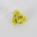 Mini teste di fiori di ortensia artificiali gialli per artigianato fai da te e accessori. - verde-giallo