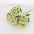 Artificial rose bouquet 7-heads Nordic style silk flowers for home wedding party decor - Green