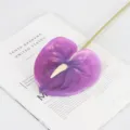 3D printed soft glue artificial anthurium flower for home decor wedding floral arrangement props. - Purple