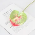 3D printed artificial anthurium flower soft rubber flamingo lily fake floral home decor branch - Pink & Green