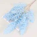 Blue artificial fern leaf branch for wedding party floral decoration and home stage decor. - Blue