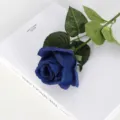 Elegant single artificial blue rose for wedding and home decoration. - Blue