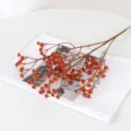 Oranje kunstmatige gipskruid bloemtak, zachte aanraking 108-hoofd bloemendecoratie. - Karamel